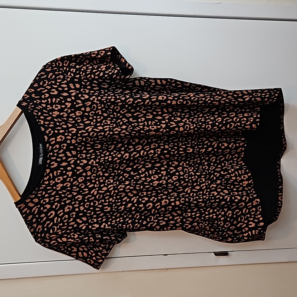 3/$25 Zara Black Blouse Size Small With Short Sleeves